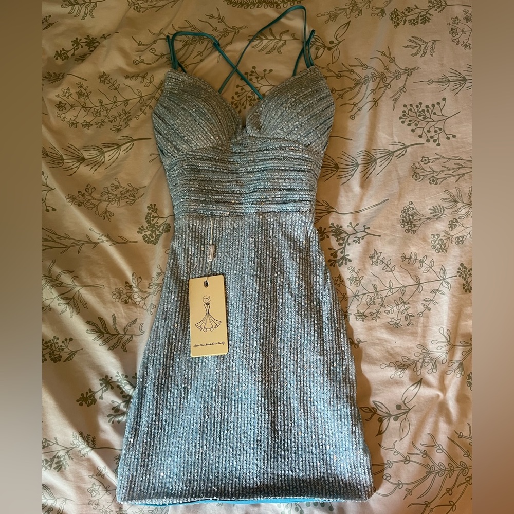 XS Light blue sequin formal/homecoming dress from Amazon!